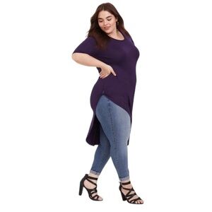 Torrid 0 L Super Soft Asymmetric Side Twist Tunic Tank